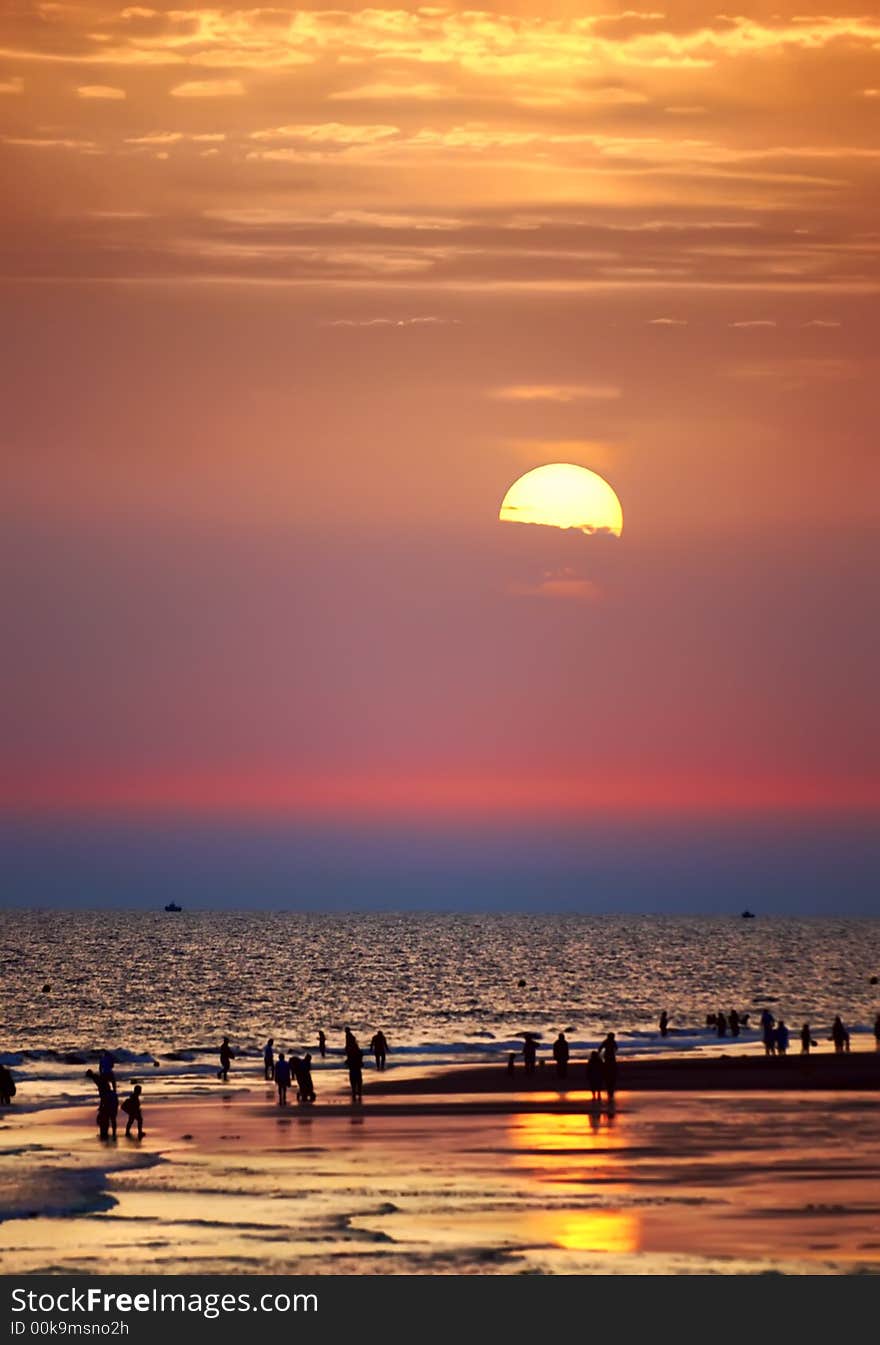 Sunset in the Atlantic ocean. Sunset in the Atlantic ocean