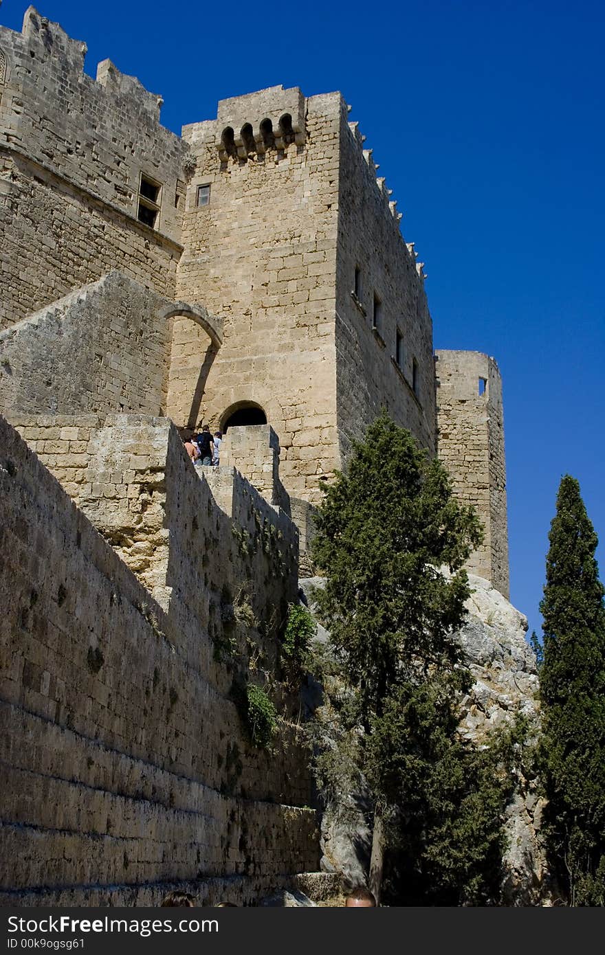 Rhodes a pretty island in greek,   acropolis of Lindos. Rhodes a pretty island in greek,   acropolis of Lindos