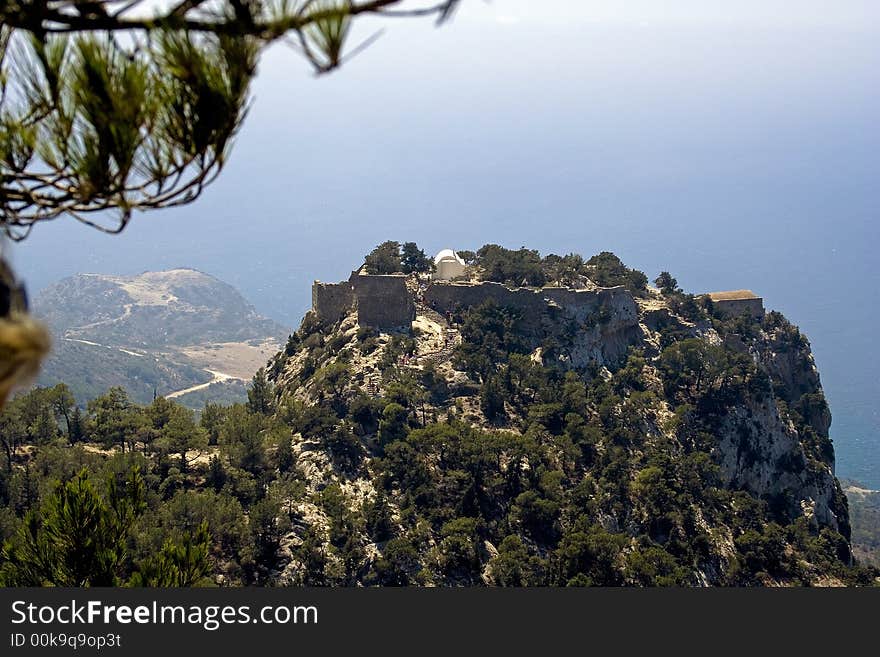 Rhodes a pretty island in greek, church of Monolithos , Monolithos Hill. Rhodes a pretty island in greek, church of Monolithos , Monolithos Hill