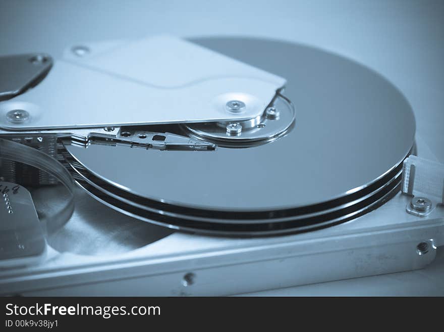 Hard Disk Drive Close-up, coloured