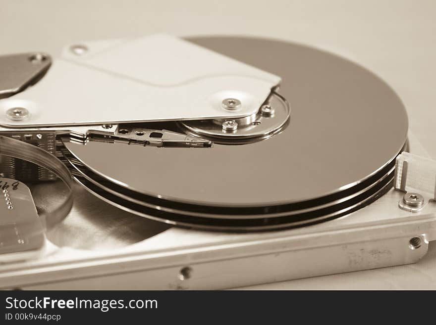 Hard Disk Drive Close-up, coloured