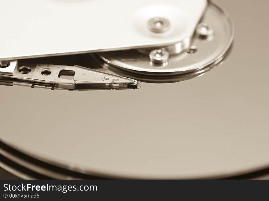 Hard Disk Drive Close-up, coloured