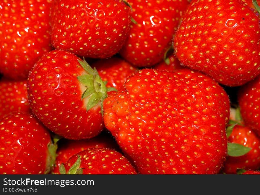 Close-up of ripe red strawberries. Close-up of ripe red strawberries.