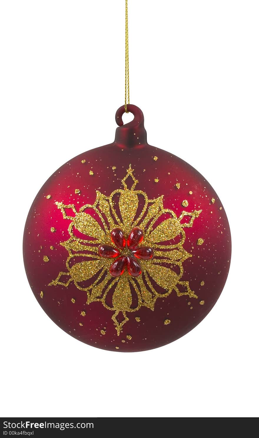 Beautiful glass ornament on white background