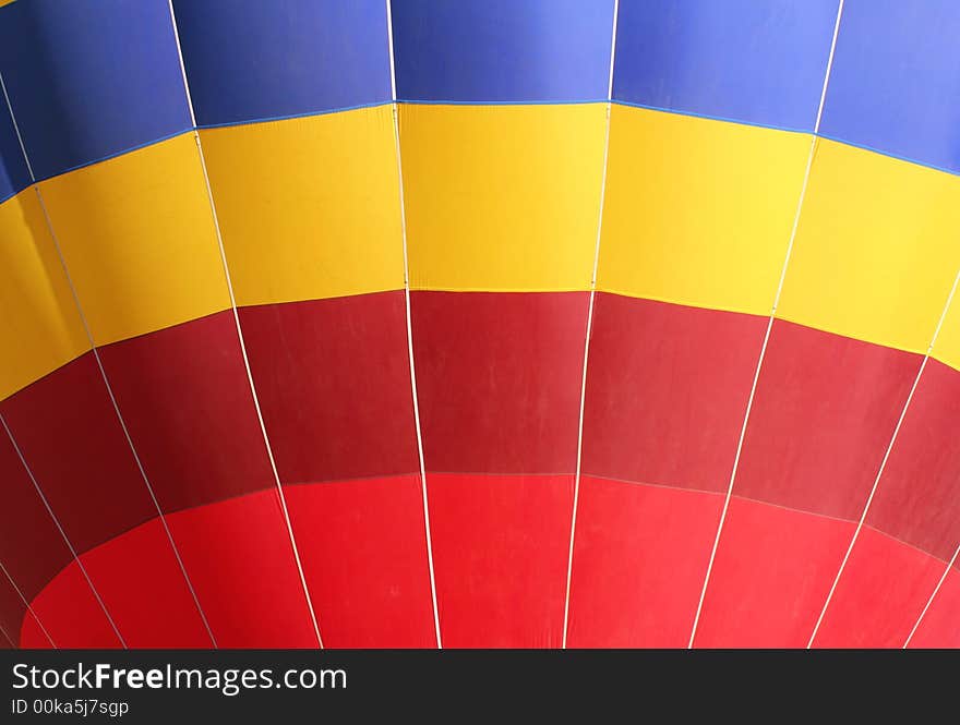 Colorful dirigible close-up with blue, yellow and red collors. Colorful dirigible close-up with blue, yellow and red collors