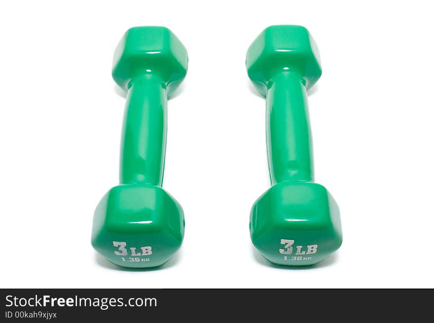 Green Dumbbells Isolated