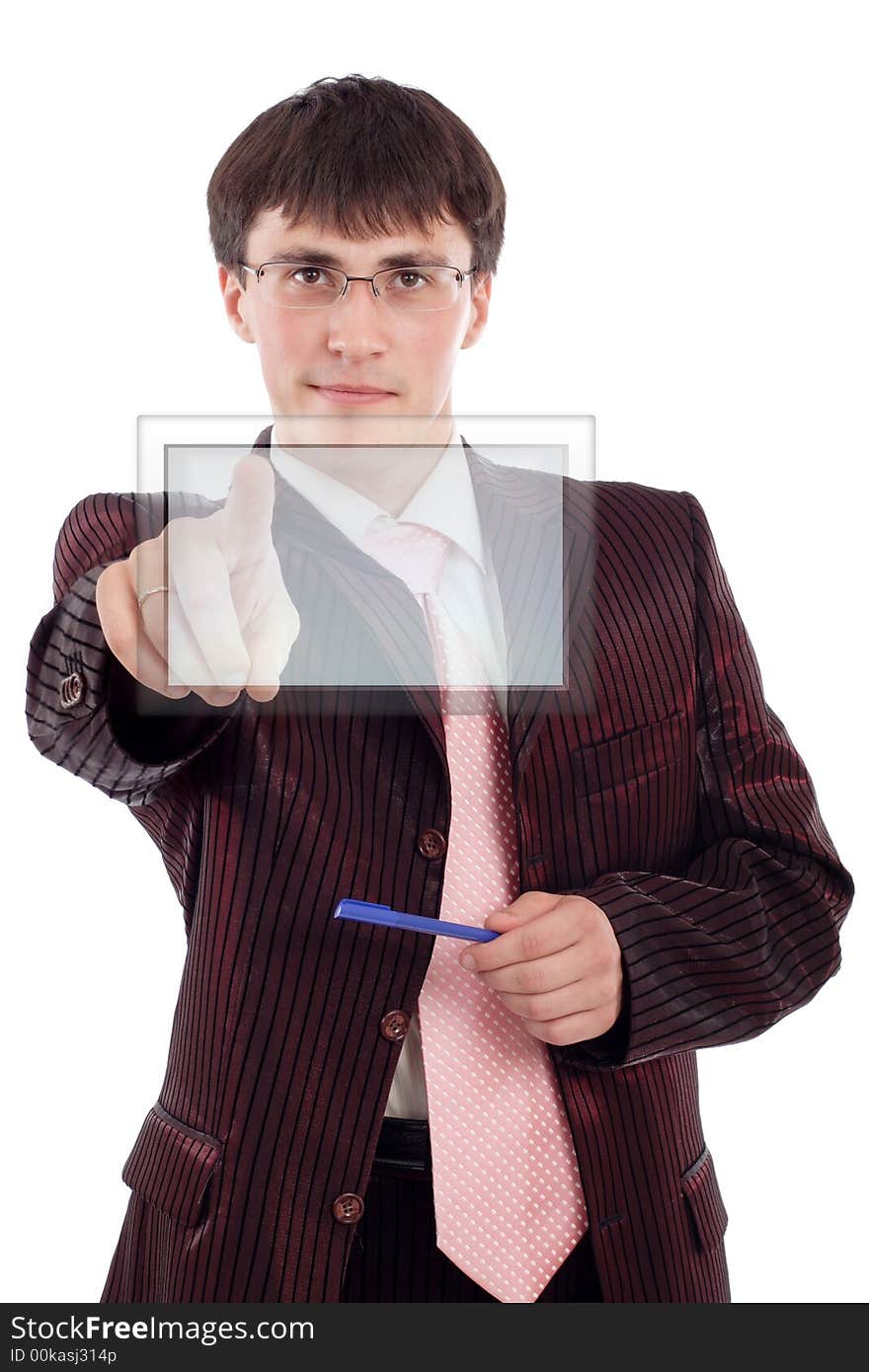 Group of business people working together. Shot in studio. Group of business people working together. Shot in studio.