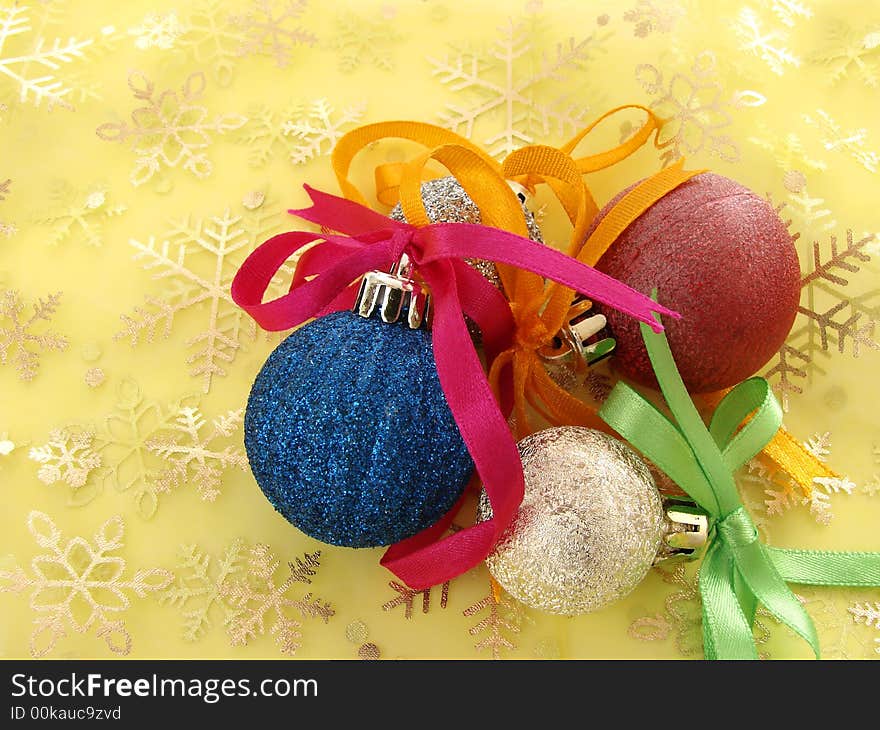 Still life with colorful christmas decorations. Still life with colorful christmas decorations