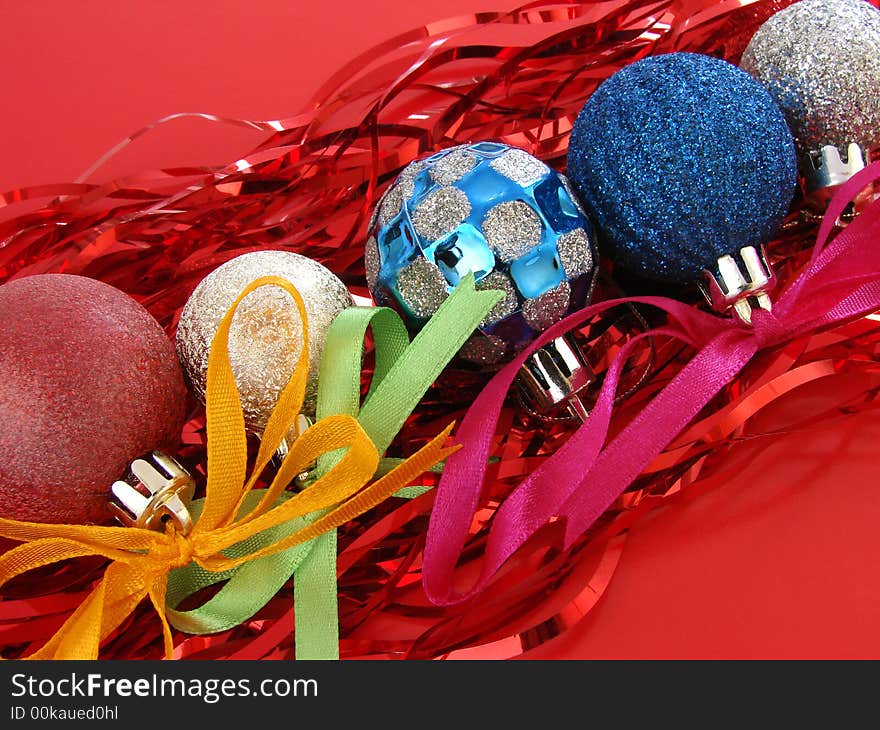 Still life with colorful christmas decorations. Still life with colorful christmas decorations