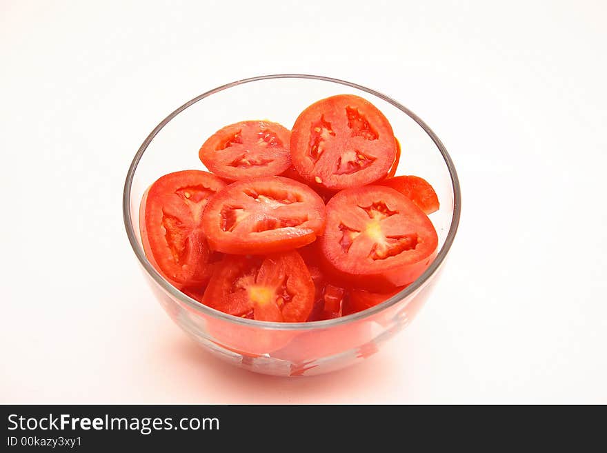 Bowl of Sliced Roma Tomatoes