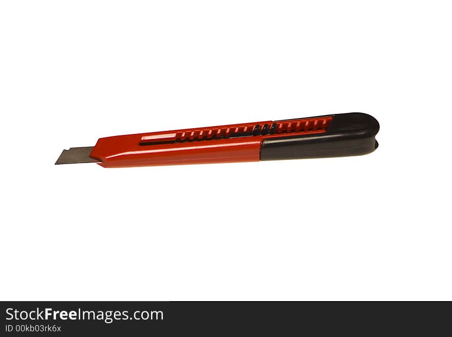 A red hobby cutter isolated on the white background