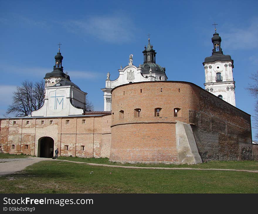 Age-old monastery with three domes