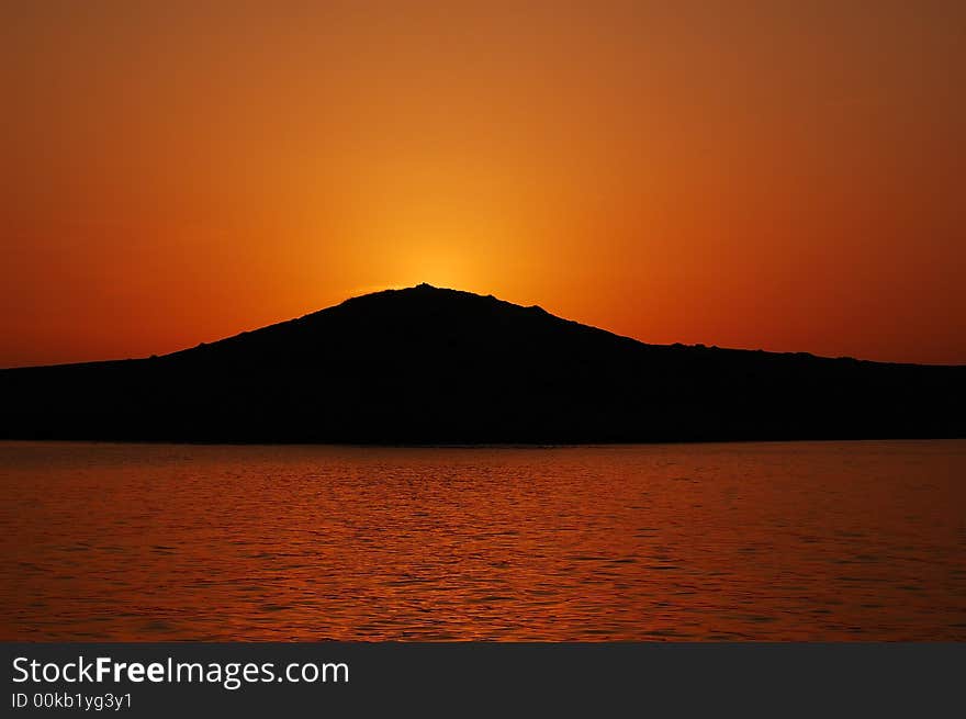 Sunset in National Park Kornati