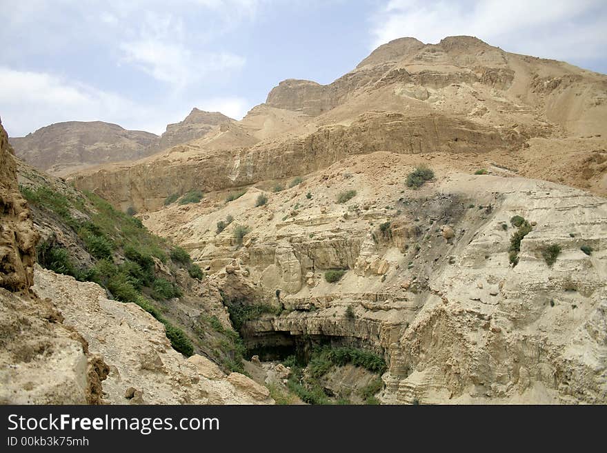 Desert landscape in the dead sea region