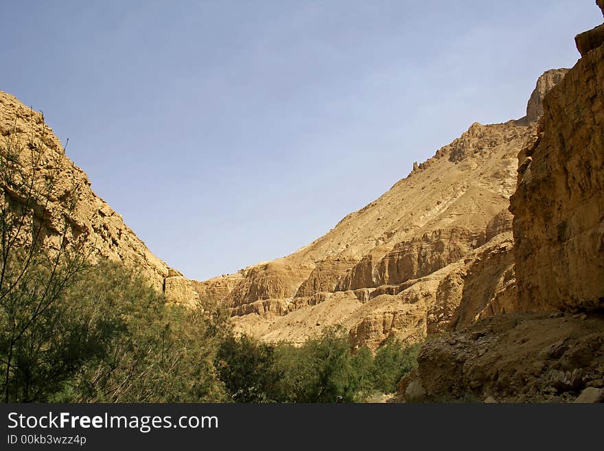 Desert landscape in the dead sea region