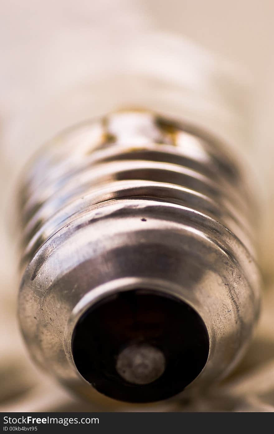 Macro shot of a lightbulb fitment thread