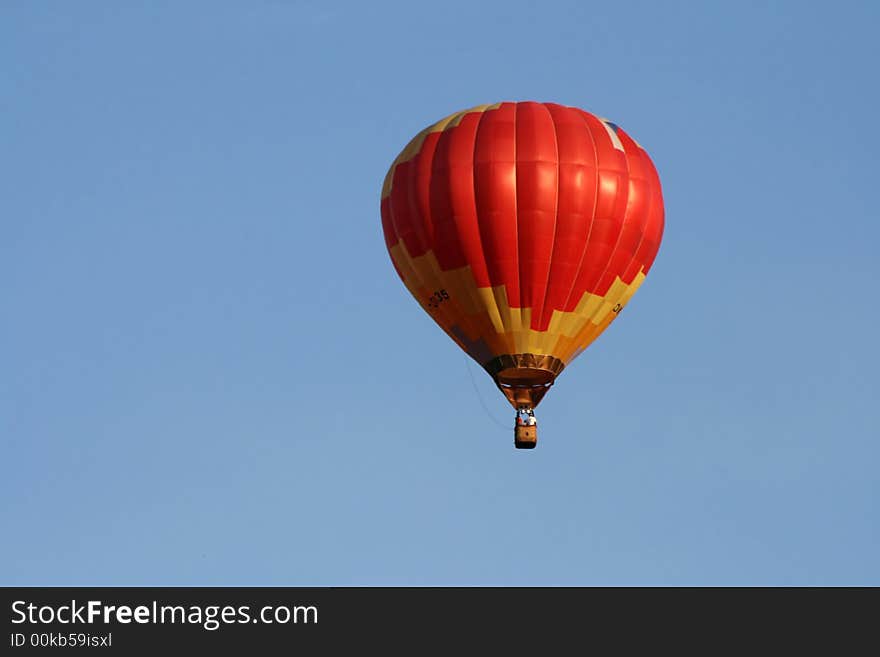 Red and orange hot-air balloon