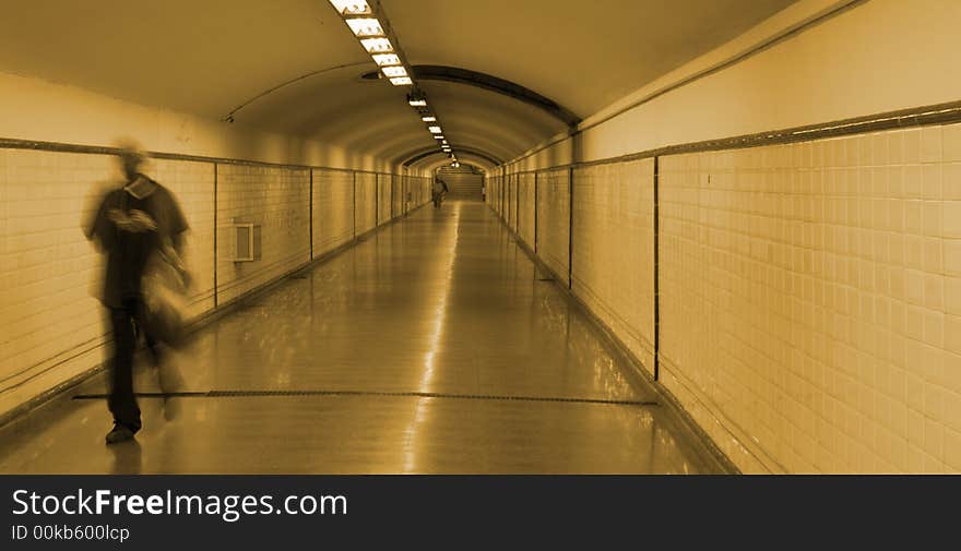 An underground passage in Madrid, Spain. An underground passage in Madrid, Spain