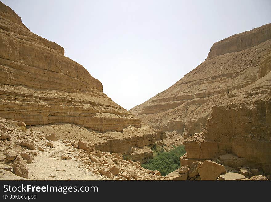 Desert landscape in the dead sea region