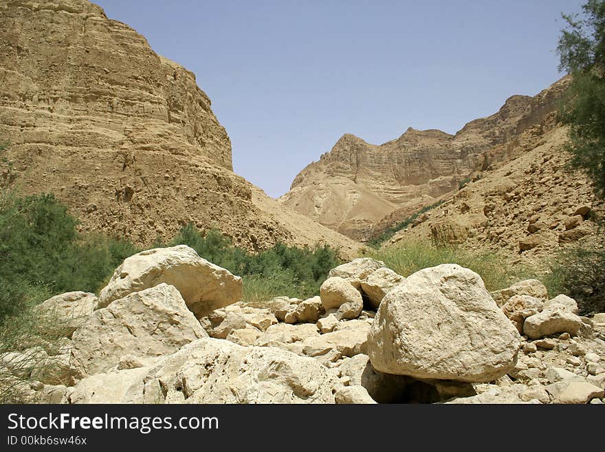 Desert landscape in the dead sea region