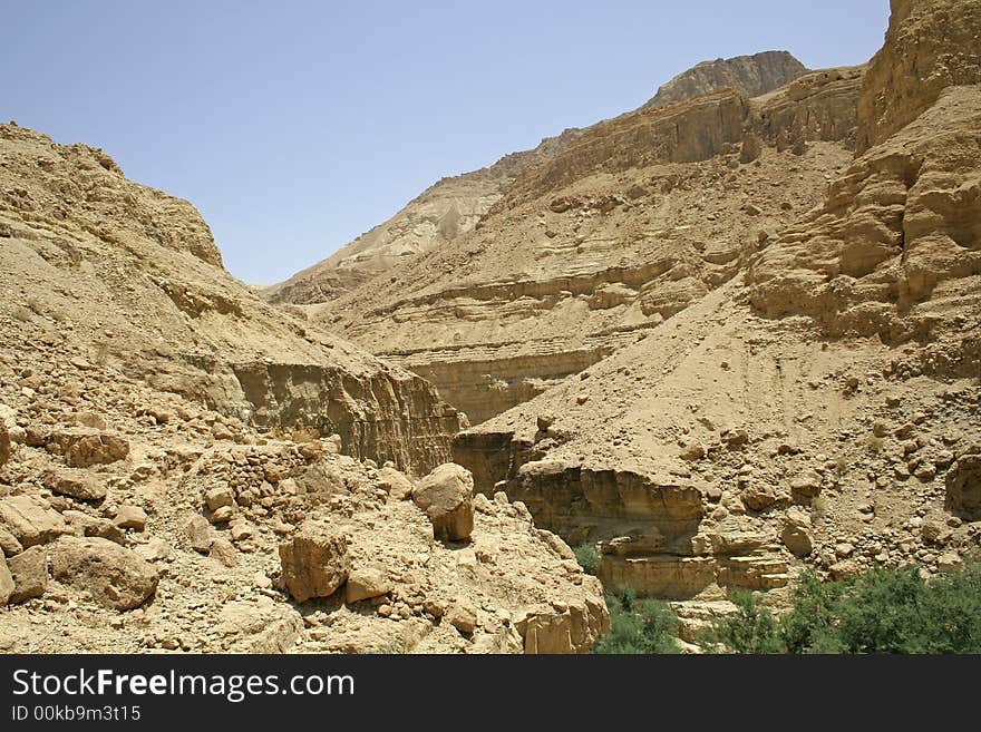 Desert landscape in the dead sea region