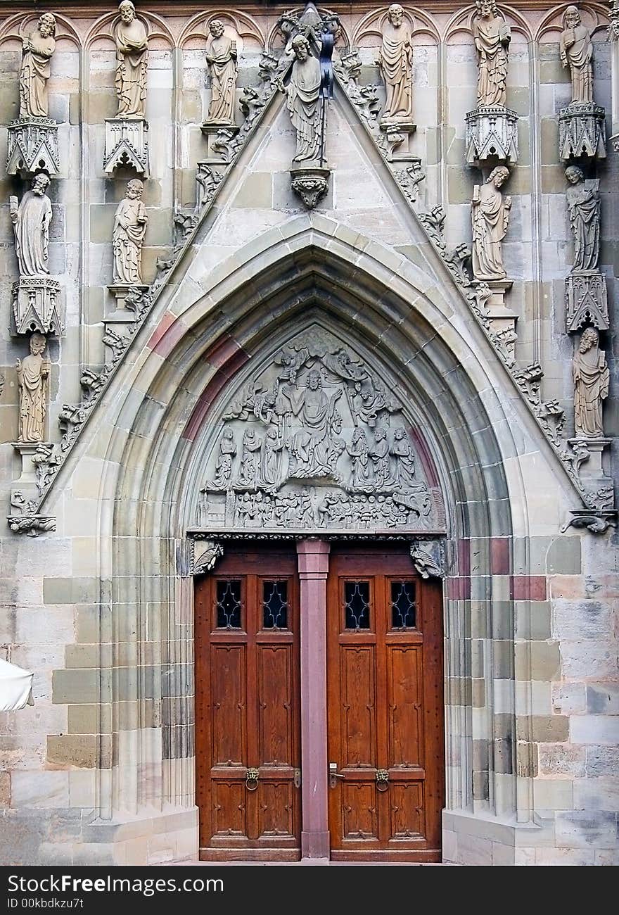 A gothic portal from the cathedral of Rotweill in Germany. A gothic portal from the cathedral of Rotweill in Germany