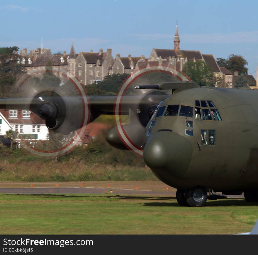 Propellers of the Hercules transport aircraft