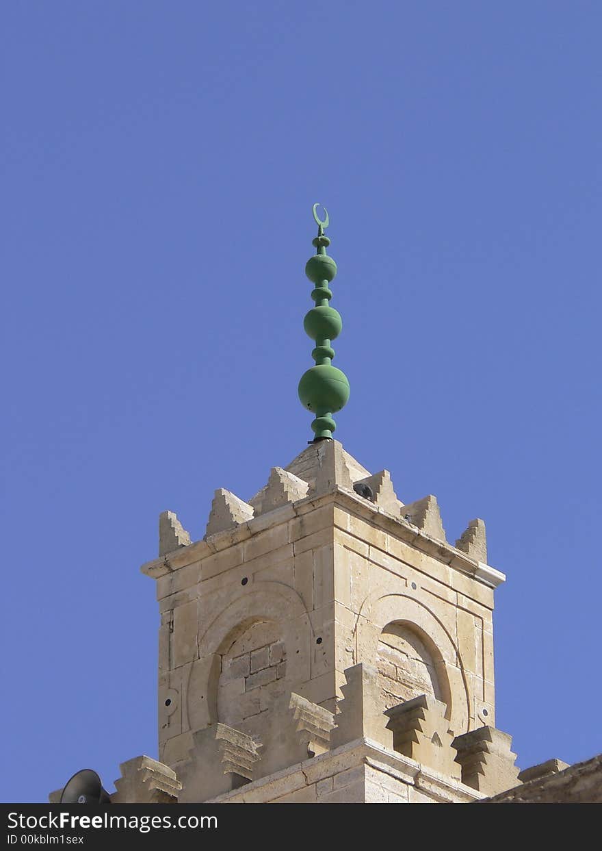 A particular of an islamic minareto in Tunisia. A particular of an islamic minareto in Tunisia