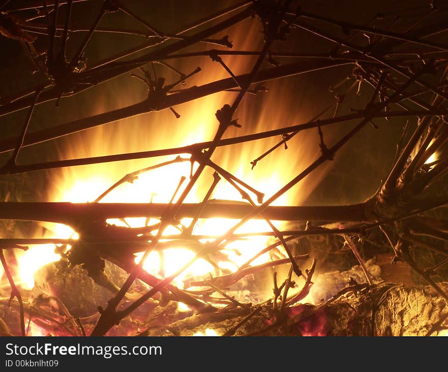 Bonfire in a camping