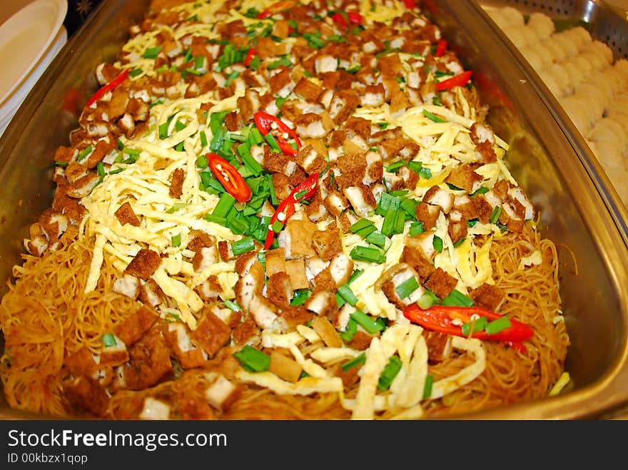 Mee siam meehoon in the pan