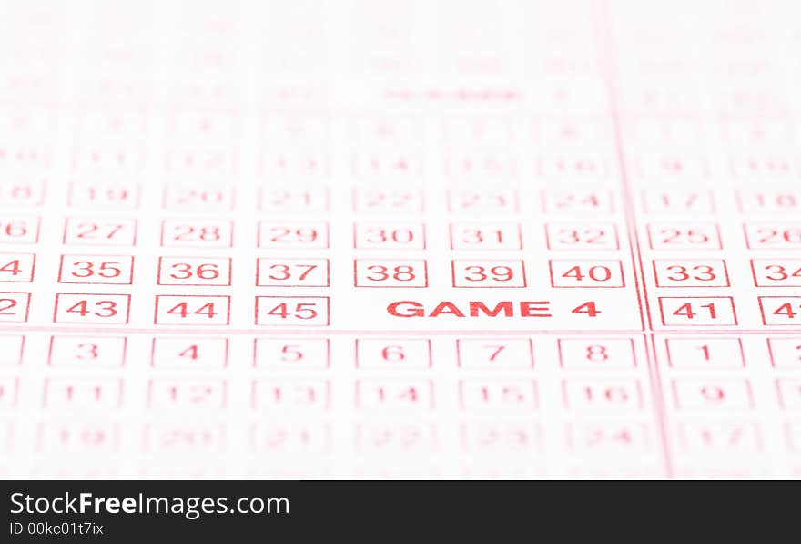 Close Up Of Lottery Ticket, Gaming Background, Shallow Depth Of Field