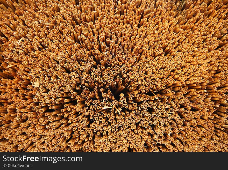 Close - up of a thatched roof