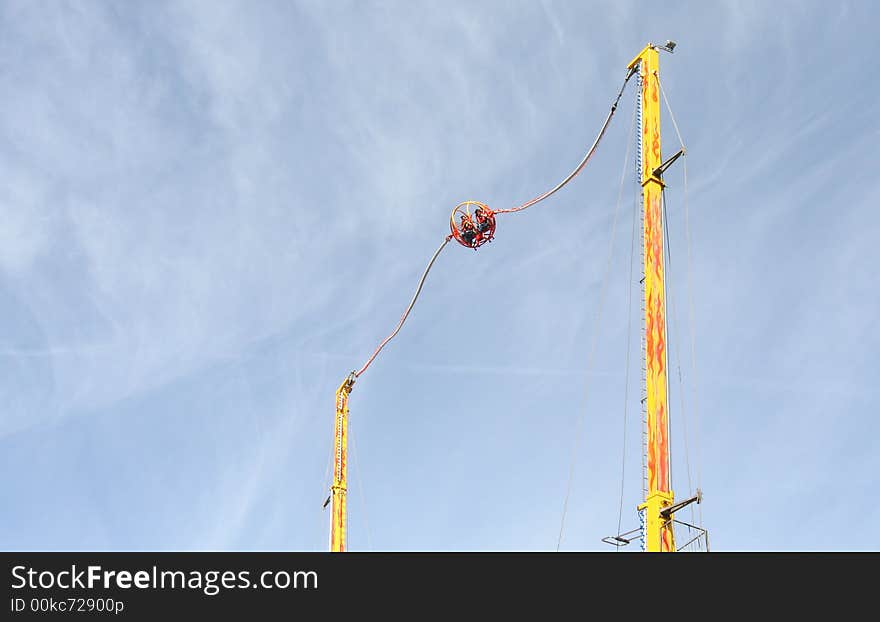 Bungee jump ball at a fun fair