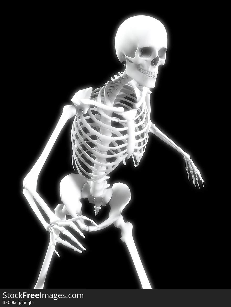 An x ray image of a Skelton in a pose a suitable image for medical or Halloween based concepts. An x ray image of a Skelton in a pose a suitable image for medical or Halloween based concepts.