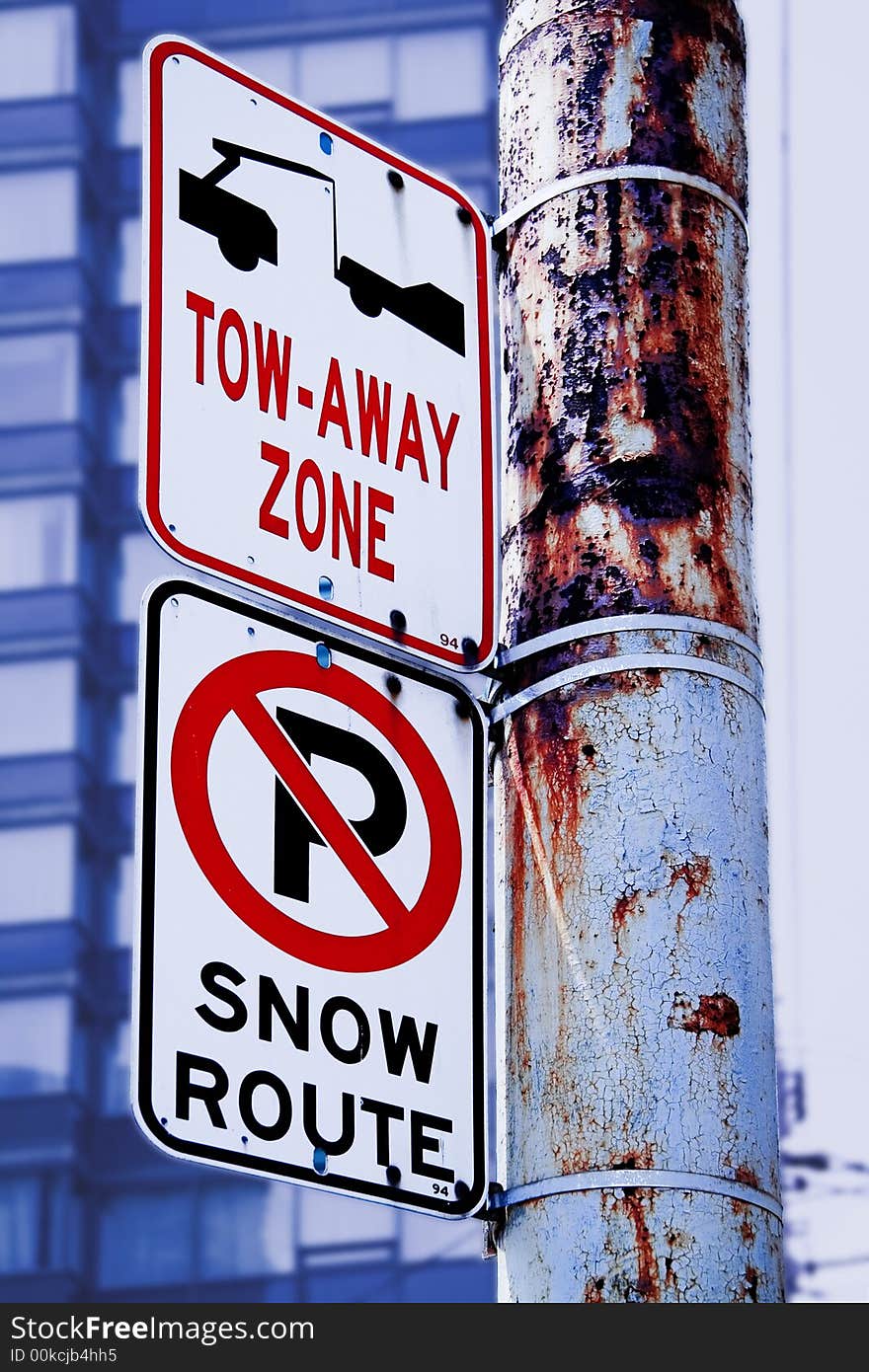 No parking snow route, tow away zone