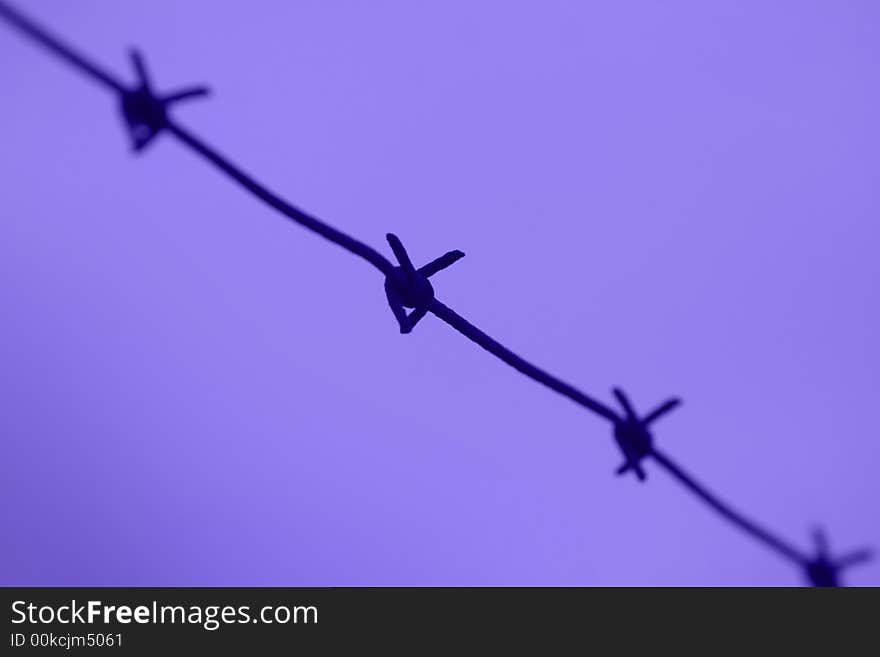 Barb wire close up background