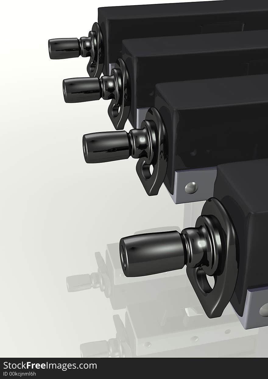 Submachine gun 3d conept illustration