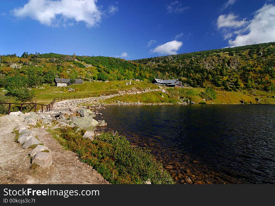 Valley in Karkonosze Mountains during fall. Valley in Karkonosze Mountains during fall