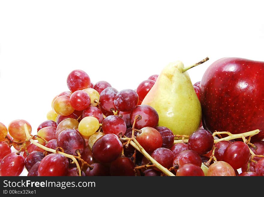 Healthy fruits nicely arranged and isolated on white background. Healthy fruits nicely arranged and isolated on white background