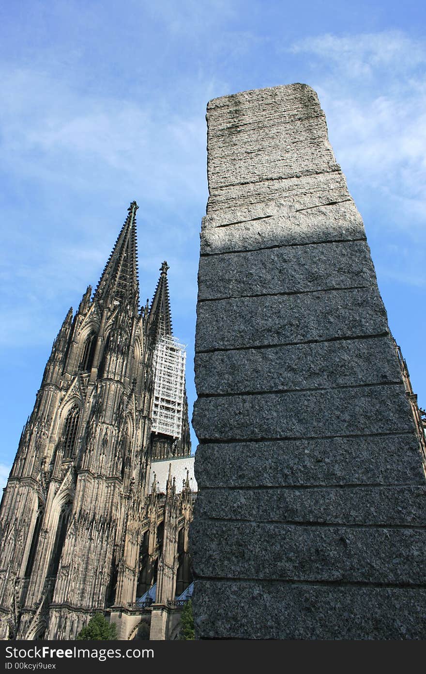 Sculpture in front of the Cologne Cathedral, Germany.