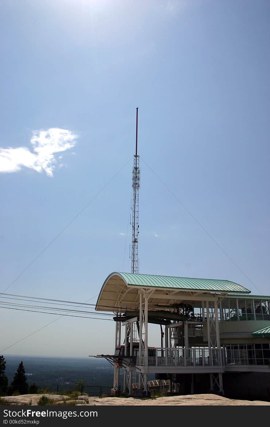 Tram cable car house at the top of a mountain. Tram cable car house at the top of a mountain