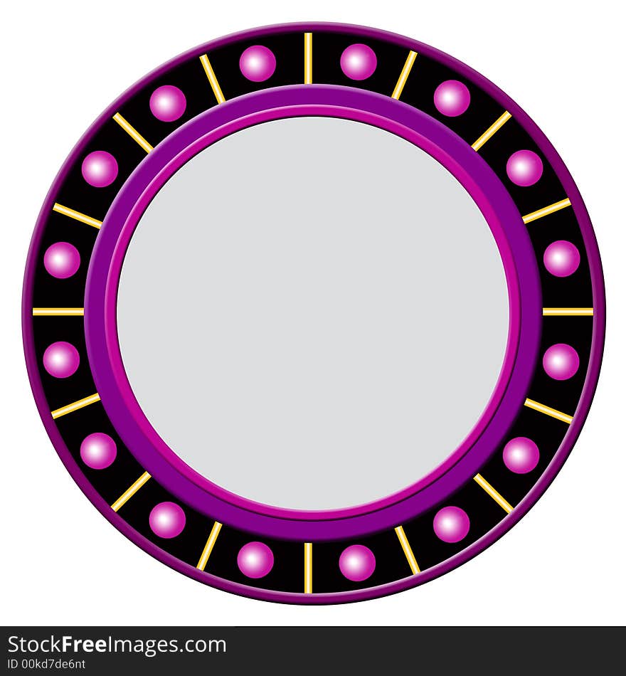 A colorful round plastic frame with glowing balls around and a frame in the middle for filling with text, advertisement etc. A colorful round plastic frame with glowing balls around and a frame in the middle for filling with text, advertisement etc.