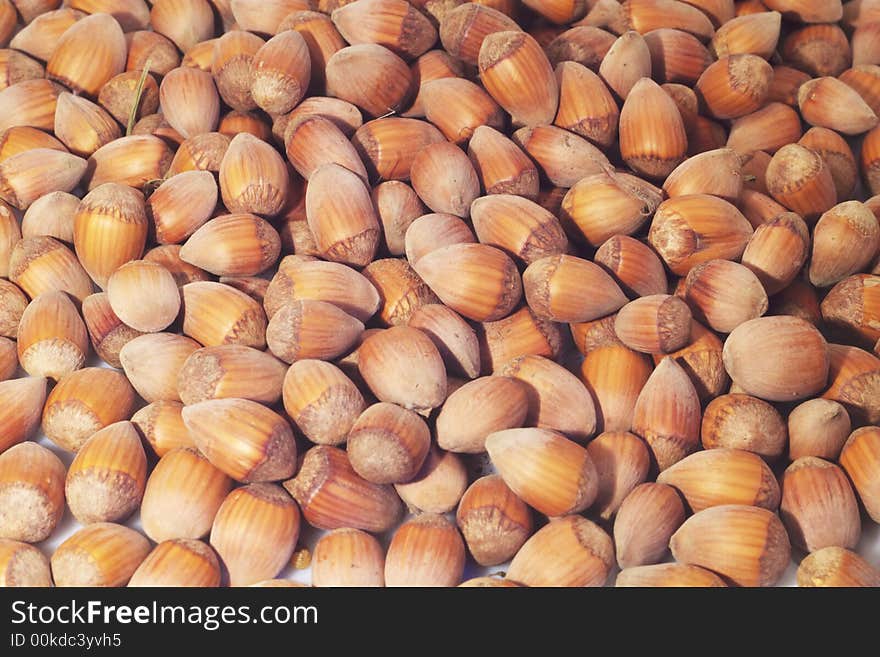 Food Background With Hazelnuts