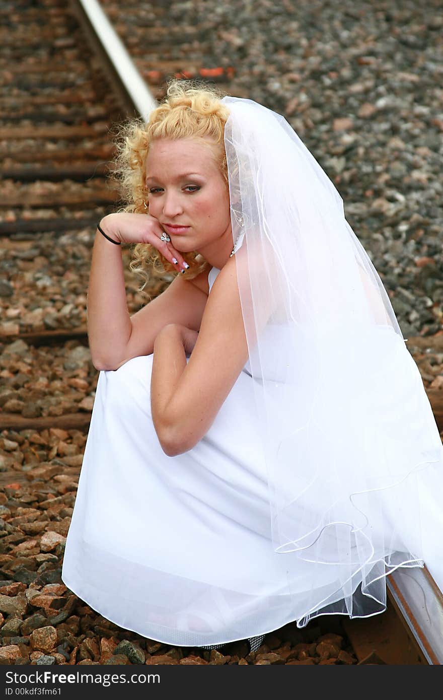 Bride sitting down