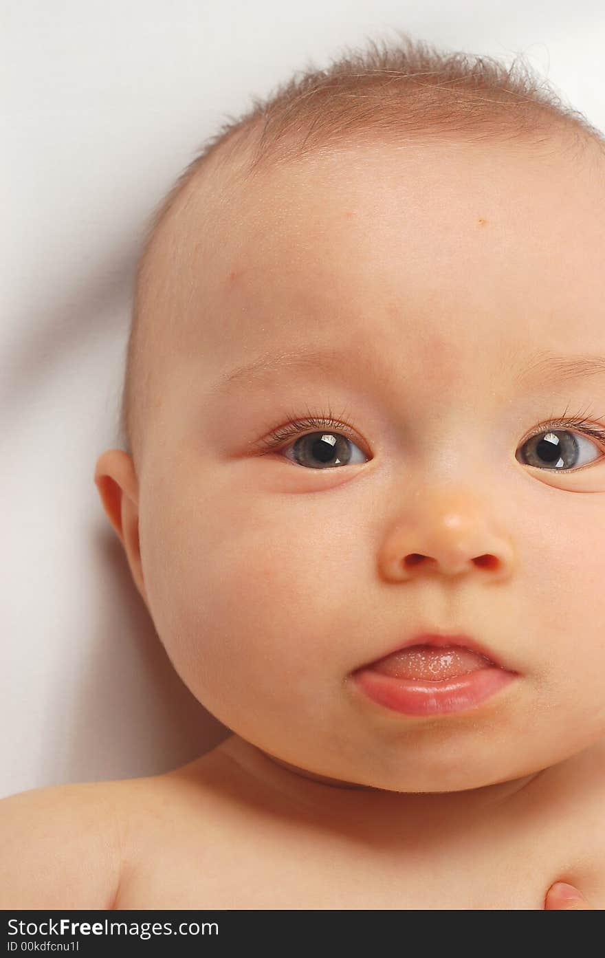 Sweet white baby on white background. Sweet white baby on white background