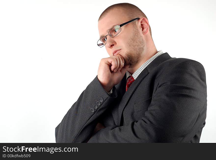 Man in suit isolated on white background. Man in suit isolated on white background