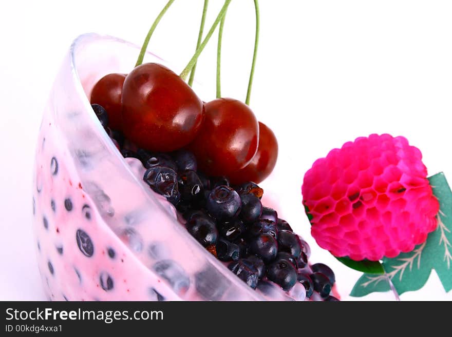 Healthy breakfast of yogurt and berries. Healthy breakfast of yogurt and berries