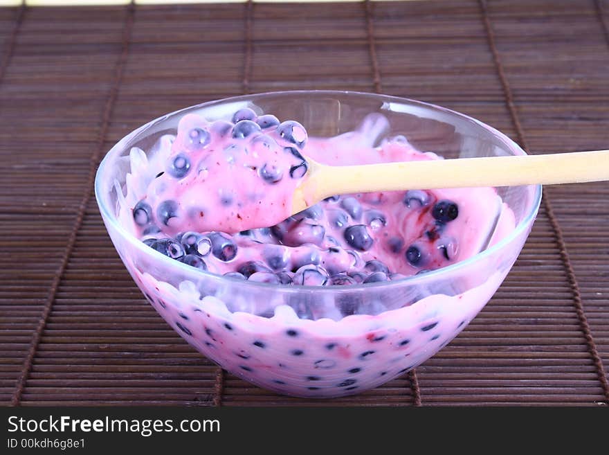 Healthy breakfast of yogurt and berries. Healthy breakfast of yogurt and berries