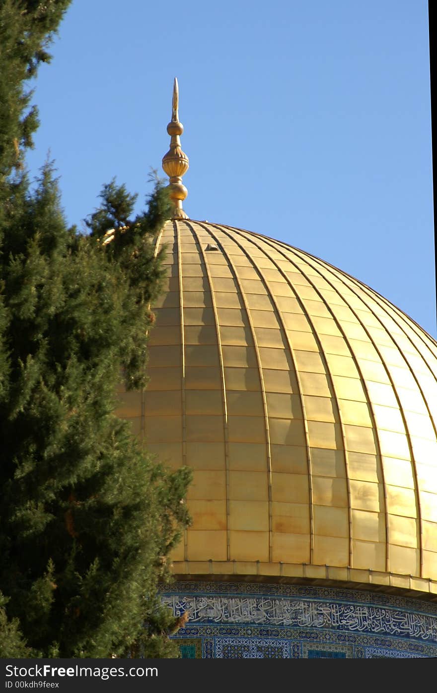 Gold Dome of the rock (The Mosque of Omar )  in Jerusalem holy old city