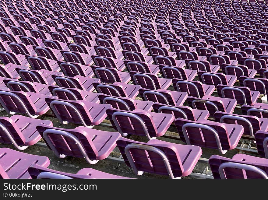 A field of empty stadium seats